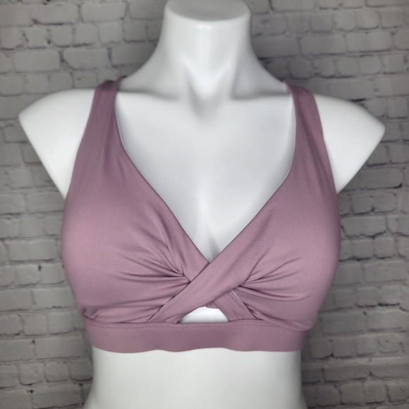 Purple Crisscross Sports Bra with Removable Padding Size L - Picture 2 of 9